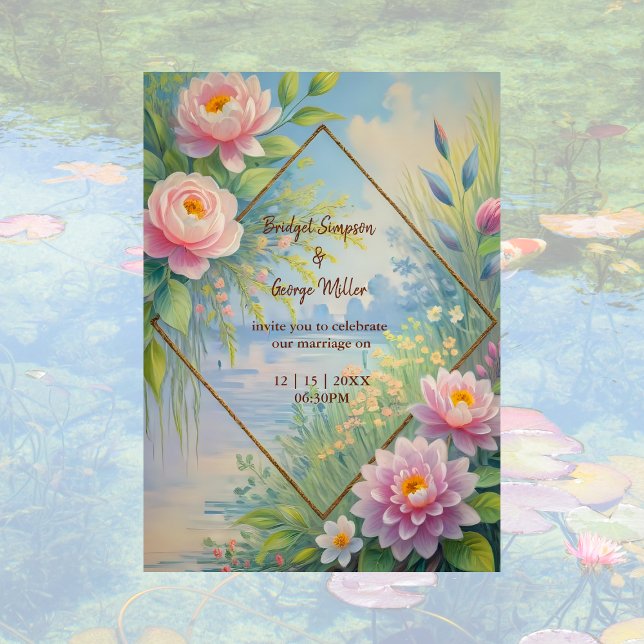 Dreamy Lakeside Garden Wedding Invitation (Creator Uploaded)