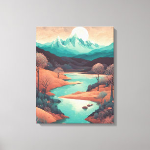 Dreamy Landscape in Pop Art Style Canvas Print