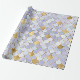 Dreamy Lavendar and gold coloured Mermaid scales  Wrapping Paper