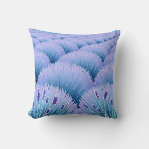 Dreamy Lavender Fields Aesthetic Purple Blue Throw Pillow