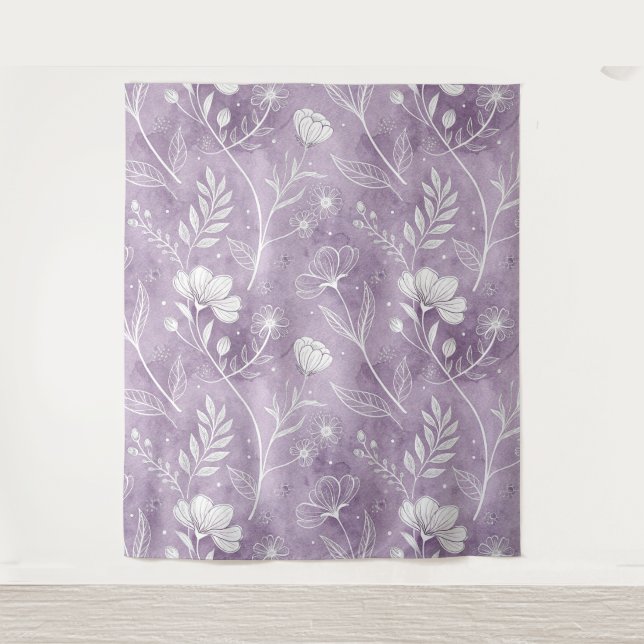 Dreamy Lavender Floral Tapestry – Oversized Wall A (Front)