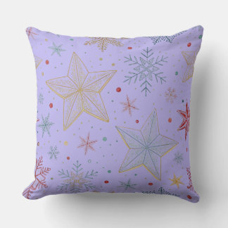 "Dreamy Lavender Large Star Pattern Throw Pillow