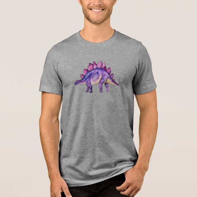 Dreamy Lavender Stegosaurus: Unisex T-Shirt Tri-Blend Shirt (Front)