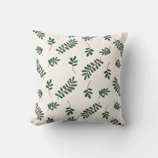 "Dreamy Leaves" Playful Leaf Pattern Design Throw Pillow