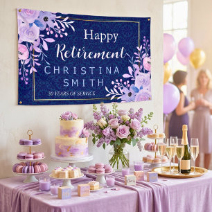 Dreamy Lilac Pastel Watercolor Retirement Party Banner