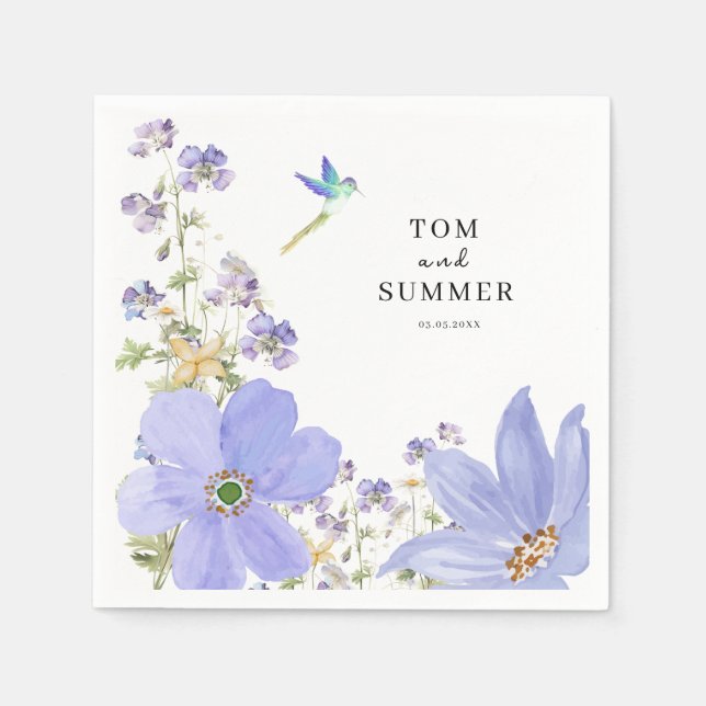 Dreamy Lilac Wedding Napkin (Front)