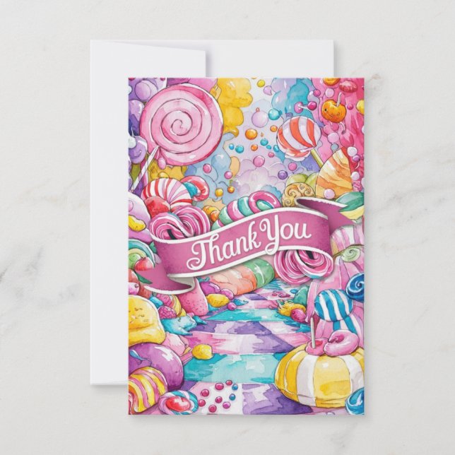 Dreamy Little Candyland thank you card (Front)