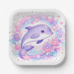 Dreamy Little Dolphin Baby Shower  Paper Plate