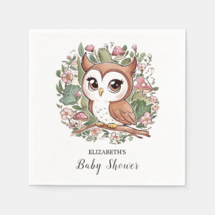 Dreamy Little Owl Baby Shower Napkin