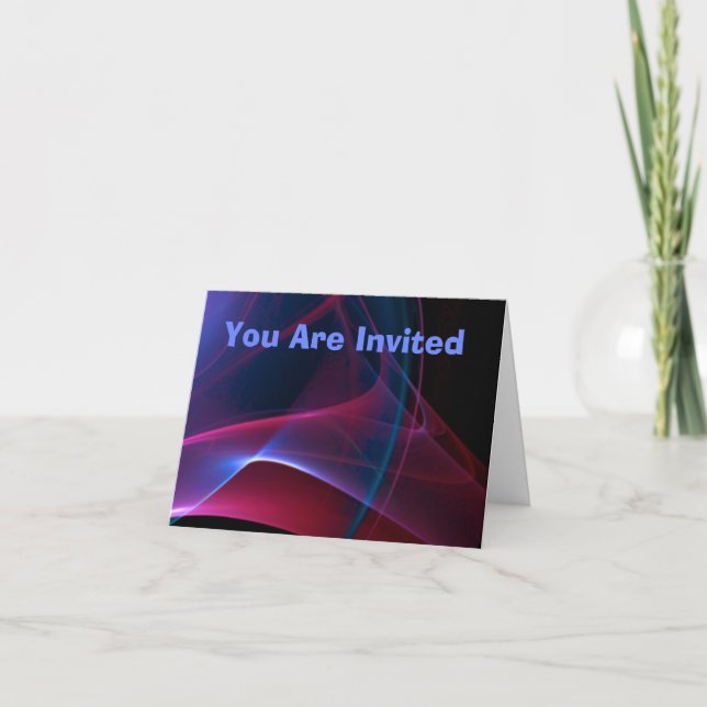 Dreamy Magenta and Blue Sweep Invitation (Front)