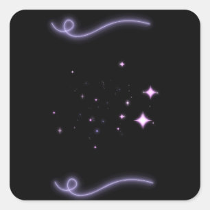 Dreamy Magic Sticker   Black Purple Neon Stars 