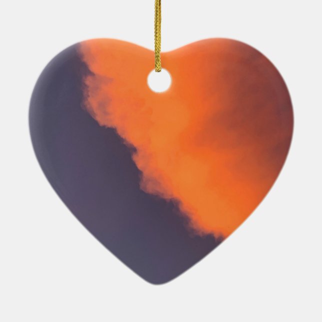 Dreamy, magical clouds  in dreamy, magical colours ceramic ornament (Back)