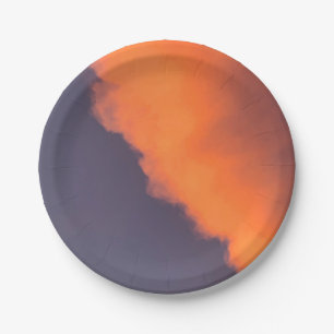 Dreamy, magical clouds in dreamy, magical colours paper plate