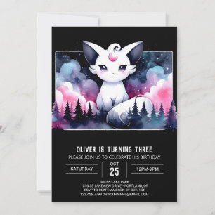 Dreamy Majestic Cat Birthday Invitation