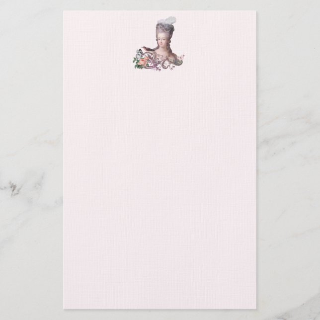 Dreamy Marie Antoinette Personal  Stationery (Front)
