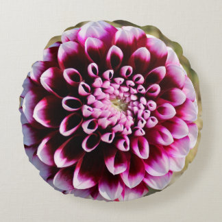 Dreamy Maroon Petals Round Pillow