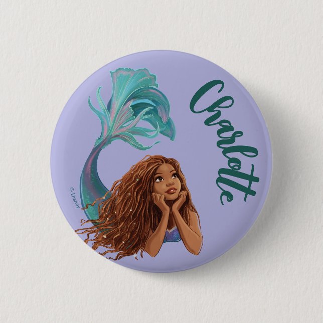 Dreamy Mermaid Ariel Art 2 Inch Round Button (Front)