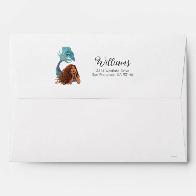 Dreamy Mermaid Ariel Art Envelope (Back (Top Flap))