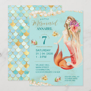 Dreamy Mermaid Birthday Party Invitation