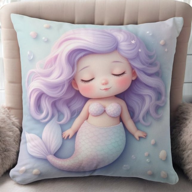  Dreamy Mermaid - toma store Throw Pillow (Creator Uploaded)