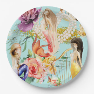 Dreamy mermaids paper plate