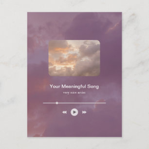 Dreamy Minimalist Music Player and favorite song Postcard