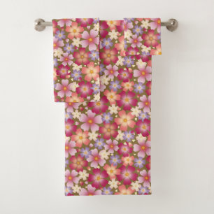 Dreamy Mixed Blossoms (Olive) Floral Bath Towel Set