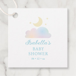 Dreamy Moon and Stars Cloud Nine Baby Shower Favour Tags