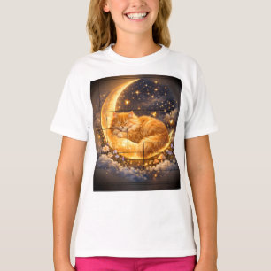 Dreamy Moon Cat Kids T-Shirt Tee