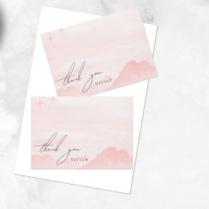 Dreamy Mountain Watercolor Blank Thank You Card