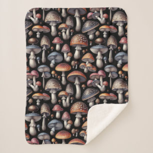 Dreamy Mushrooms Sherpa Blanket