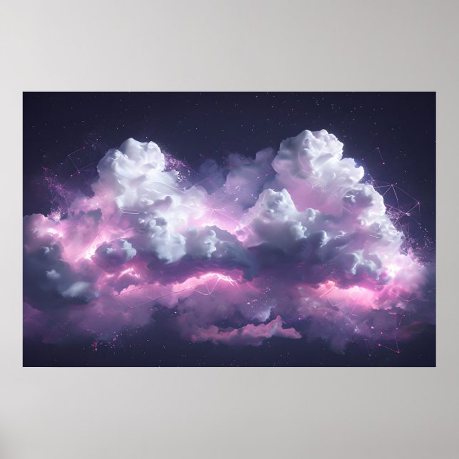 Dreamy Nebula Clouds in the Night Sky Poster (Front)