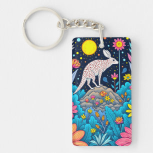 Dreamy Nighttime Forest Keychain