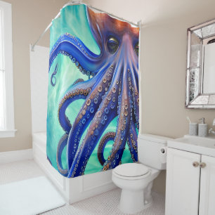 Dreamy Octopus Blue Ocean Wave Pop Art