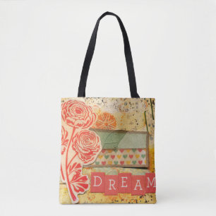 Dreamy Orange Floral Bouquet Design Tote Bag