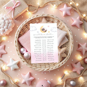 Dreamy Over the Moon Raccoon Girl Baby Shower Game