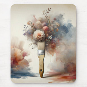 Dreamy Paintbrush Flower Bunch Mouse Pad