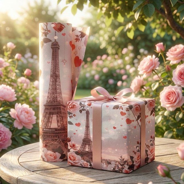 Dreamy Paris Romance: Eiffel Tower Wrapping Paper Sheet (Creator Uploaded)