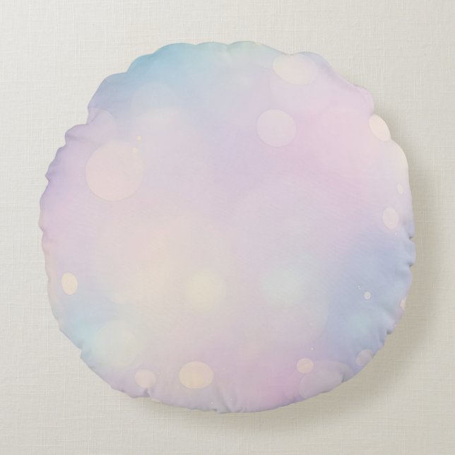 Dreamy Pastel Bokeh Background Round Pillow (Front)
