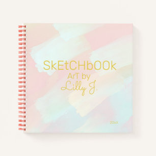 Dreamy Pastel Brushstrokes Personal Sketchbook Notebook