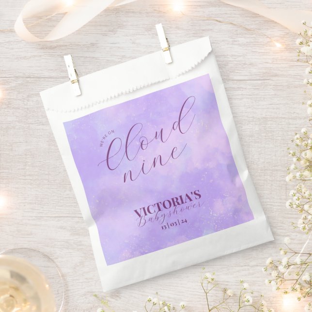 Dreamy Pastel Cloud Nine Baby Shower  Favour Bag (Clipped)