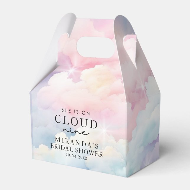 Dreamy Pastel Cloud Nine Bridal Shower  Favor Box (Front Side)