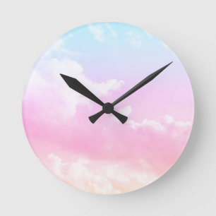 Dreamy Pastel Clouds #1 #decor #art Round Clock
