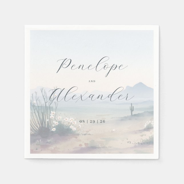 Dreamy Pastel Desert Landscape Napkin (Front)