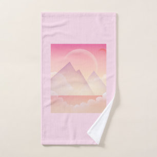 Dreamy Pastel Mountain Landscape Hand Towel