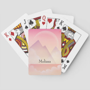 Dreamy Pastel Mountain Landscape Playing Cards