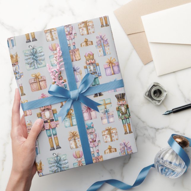 Dreamy Pastel Nutcracker Christmas Wrapping Paper (Gifting)