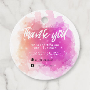 dreamy pastel sky splash business thank you favour tags