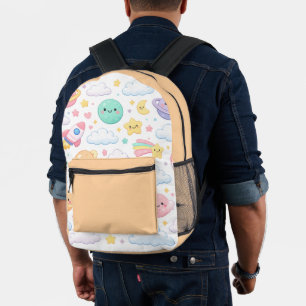 Dreamy Pastel Space Adventure Printed Backpack