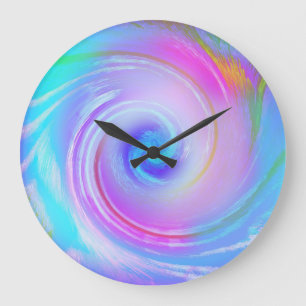 Dreamy Pastel Swirl Wall Art Large Clock